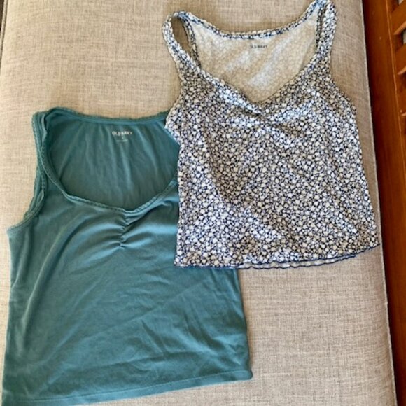Old Navy Lace Trim Crop Tank 2-Pack - Picture 1 of 4